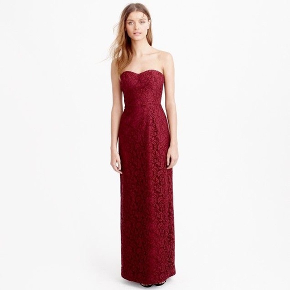 NWT  J Crew Natasha dress in leavers lace wine size 4 - Picture 1 of 7